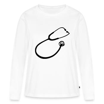 Stethoscope doctor - Women's Premium Organic Long Sleeve Shirt - white - Front - Julia (174cm)
