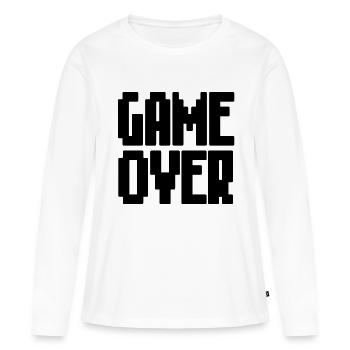 Game Over - T-shirt manches longues Premium bio Femme - blanc - Devant - Julia (174cm)