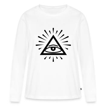 All Seeing Eye of god - Women's Premium Organic Long Sleeve Shirt - white - Front - Julia (174cm)