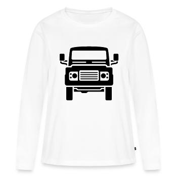 Landie Defender illustration - T-shirt manches longues Premium bio Femme - blanc - Devant - Julia (174cm)