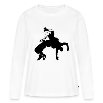 Ringer - Frauen Premium Bio Langarmshirt - Weiß - Vorne - Julia (174cm)