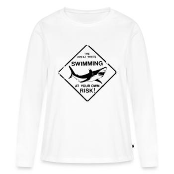 White Shark Great White - Frauen Premium Bio Langarmshirt - Weiß - Vorne - Julia (174cm)