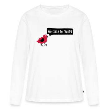 realité - T-shirt manches longues Premium bio Femme - blanc - Devant - Julia (174cm)