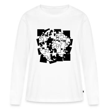 pièces de puzzle pièces de puzzle puzzle construire construire spi - T-shirt manches longues Premium bio Femme - blanc - Devant - Julia (174cm)