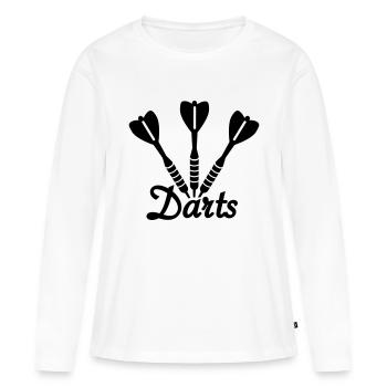 Jeu de fléchettes - T-shirt manches longues Premium bio Femme - blanc - Devant - Julia (174cm)