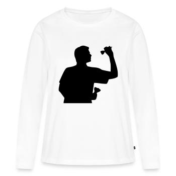 Jeu de fléchettes - T-shirt manches longues Premium bio Femme - blanc - Devant - Julia (174cm)