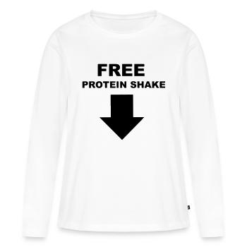 Protein Shake - Frauen Premium Bio Langarmshirt - Weiß - Vorne - Julia (174cm)