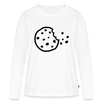 Biscuit - T-shirt manches longues Premium bio Femme - blanc - Devant - Julia (174cm)