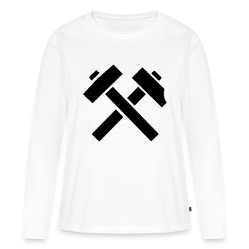 Masse Fer - T-shirt manches longues Premium bio Femme - blanc - Devant - Julia (174cm)