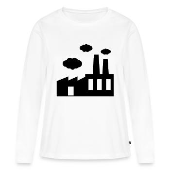 Fabrik - dunkle Wolken - Frauen Premium Bio Langarmshirt - Weiß - Vorne - Julia (174cm)