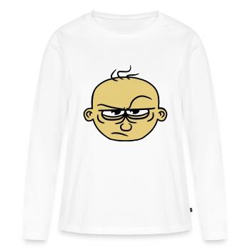 gesicht comic cartoon boese sauer wuetend clipart - Frauen Premium Bio Langarmshirt - Weiß - Vorne - Julia (174cm)