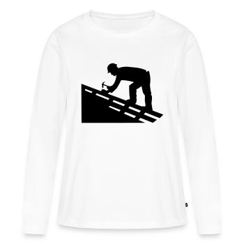 Couvreur - T-shirt manches longues Premium bio Femme - blanc - Devant - Julia (174cm)