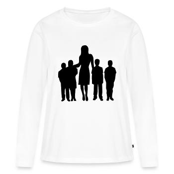 Éducateur - T-shirt manches longues Premium bio Femme - blanc - Devant - Julia (174cm)