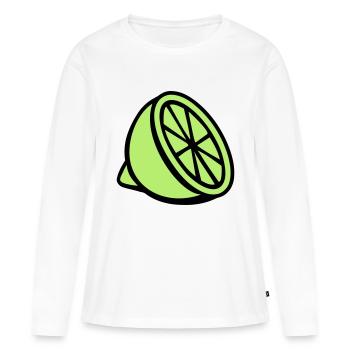 Lime - Women's Premium Organic Long Sleeve Shirt - white - Front - Julia (174cm)