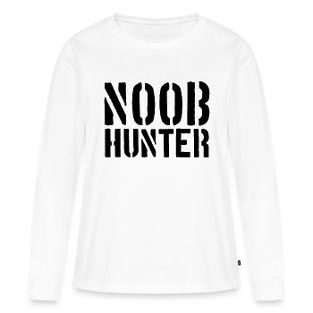 Tireur Noob Hunter Logo - T-shirt manches longues Premium bio Femme - blanc - Devant - Julia (174cm)