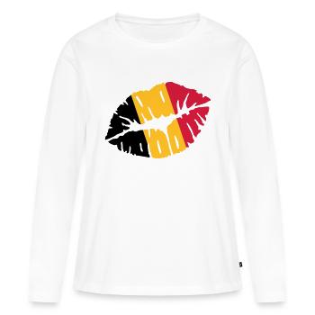 Belgique - T-shirt manches longues Premium bio Femme - blanc - Devant - Julia (174cm)
