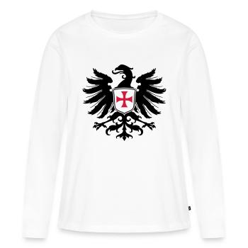 Adler Templer Kreuz - Frauen Premium Bio Langarmshirt - Weiß - Vorne - Julia (174cm)