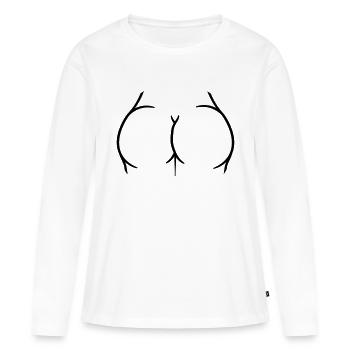 logo rund nackte frau sexy arsch popo ass butt hei - Frauen Premium Bio Langarmshirt - Weiß - Vorne - Julia (174cm)