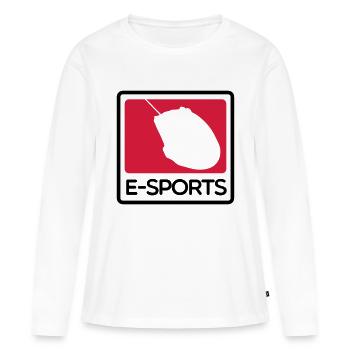 E-Sports Mice - T-shirt manches longues Premium bio Femme - blanc - Devant - Julia (174cm)