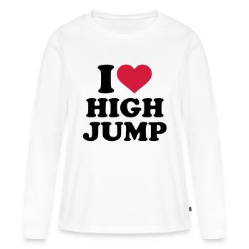 I love high jump - T-shirt manches longues Premium bio Femme - blanc - Devant - Julia (174cm)