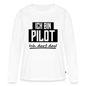 ich bin pilot - Frauen Premium Bio Langarmshirt - Weiß - Vorne - Julia (174cm)
