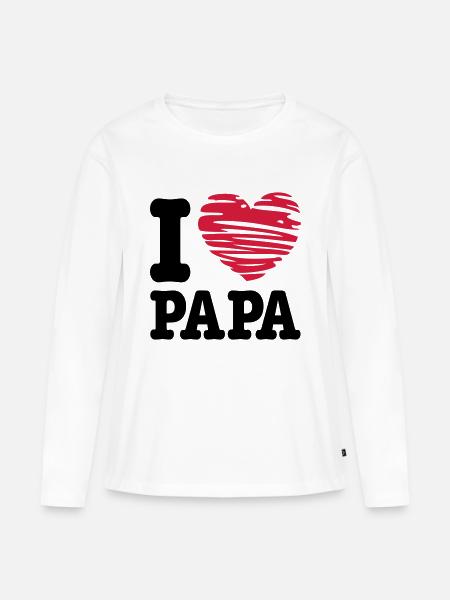 papa - Frauen Premium Bio Langarmshirt - Weiß