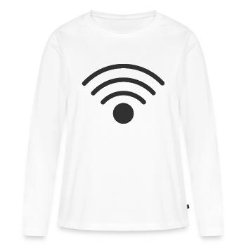 Symbole WiFi - T-shirt manches longues Premium bio Femme - blanc - Devant - Julia (174cm)