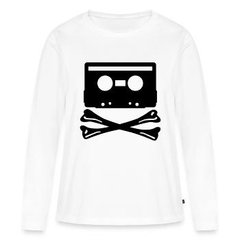 cassette tape - Frauen Premium Bio Langarmshirt - Weiß - Vorne - Julia (174cm)