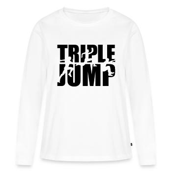 Triple jump - T-shirt manches longues Premium bio Femme - blanc - Devant - Julia (174cm)