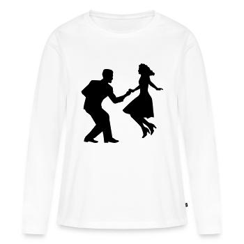 Swing - Frauen Premium Bio Langarmshirt - Weiß - Vorne - Julia (174cm)