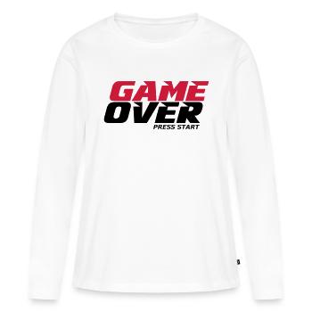 gaming - T-shirt manches longues Premium bio Femme - blanc - Devant - Julia (174cm)