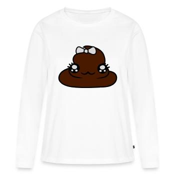 fille jolie femme femme fille visage gâteaux à la - T-shirt manches longues Premium bio Femme - blanc - Devant - Julia (174cm)