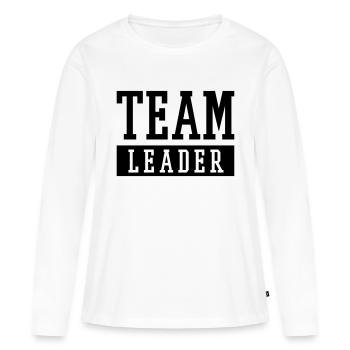 Team Leader - T-shirt manches longues Premium bio Femme - blanc - Devant - Julia (174cm)