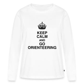 Orienteering / Orienteer / Course d'Orientation - T-shirt manches longues Premium bio Femme - blanc - Devant - Julia (174cm)