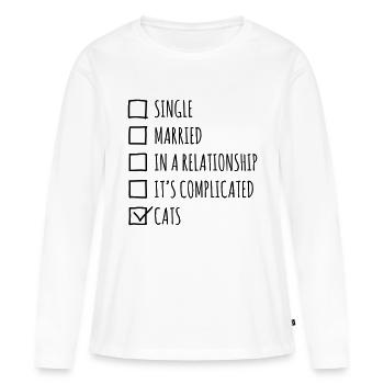 Single Married... Cats - T-shirt manches longues Premium bio Femme - blanc - Devant - Julia (174cm)