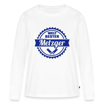Metzger - Frauen Premium Bio Langarmshirt - Weiß - Vorne - Julia (174cm)