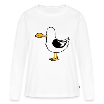 funny moeve beach bird hunger - Women's Premium Organic Long Sleeve Shirt - white - Front - Julia (174cm)