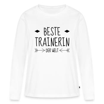 Coach / Coaching / Entraineur / Sport - T-shirt manches longues Premium bio Femme - blanc - Devant - Julia (174cm)