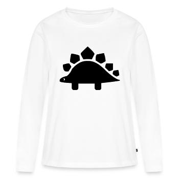 dino - Frauen Premium Bio Langarmshirt - Weiß - Vorne - Julia (174cm)