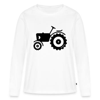 Tracteur Agricole / Mototracteur / Machine Agricol - T-shirt manches longues Premium bio Femme - blanc - Devant - Julia (174cm)