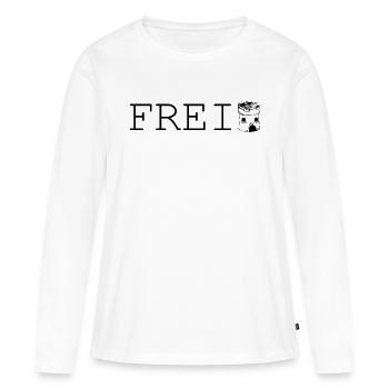 Freiburg - Frauen Premium Bio Langarmshirt - Weiß - Vorne - Julia (174cm)