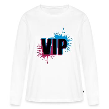 Effet 3D VIP - T-shirt manches longues Premium bio Femme - blanc - Devant - Julia (174cm)