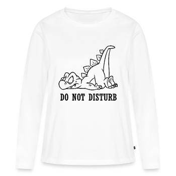 Dinosaure Dino - T-shirt manches longues Premium bio Femme - blanc - Devant - Julia (174cm)