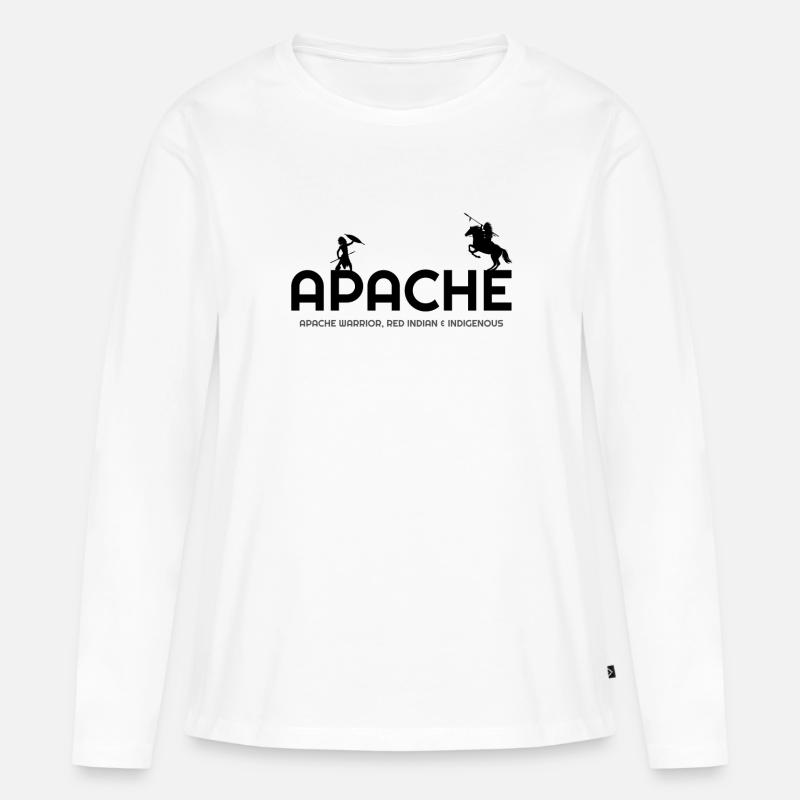 Alles über Apache, Apache Indian, Apache hoodies, A - Frauen Premium Bio Langarmshirt - Weiß