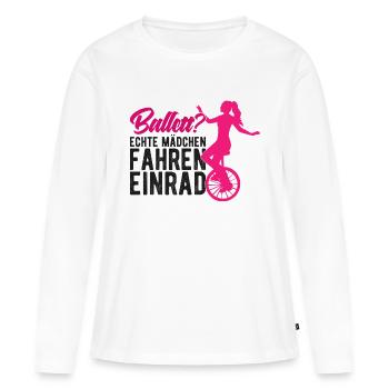 Einrad fahren Spruch Einradfahrerin - Frauen Premium Bio Langarmshirt - Weiß - Vorne - Julia (174cm)