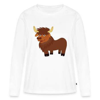 Bison - Frauen Premium Bio Langarmshirt - Weiß - Vorne - Julia (174cm)