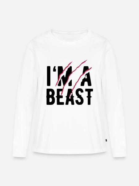 Biest - Frauen Premium Bio Langarmshirt - Weiß