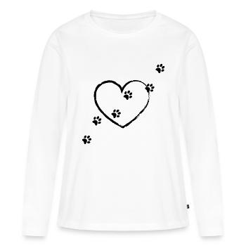 Paw print - Women's Premium Organic Long Sleeve Shirt - white - Front - Julia (174cm)