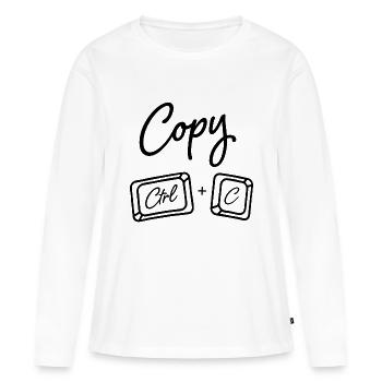 Tenue des parents et de l’enfant Copie Ctrl + C Copie - T-shirt manches longues Premium bio Femme - blanc - Devant - Julia (174cm)