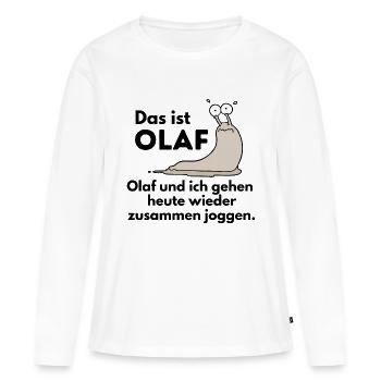 Lauf shirt witzig rennen joggen Geschenk muddy run - Frauen Premium Bio Langarmshirt - Weiß - Vorne - Julia (174cm)